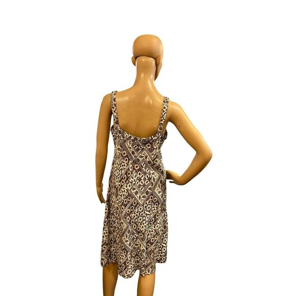 Ann Taylor Loft Sleeveless Midi Mini Dress Floral Geometric Print White Blue Gre - Picture 2 of 6